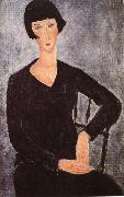 Amedeo Modigliani Seated woman in blue dress oil painting reproduction